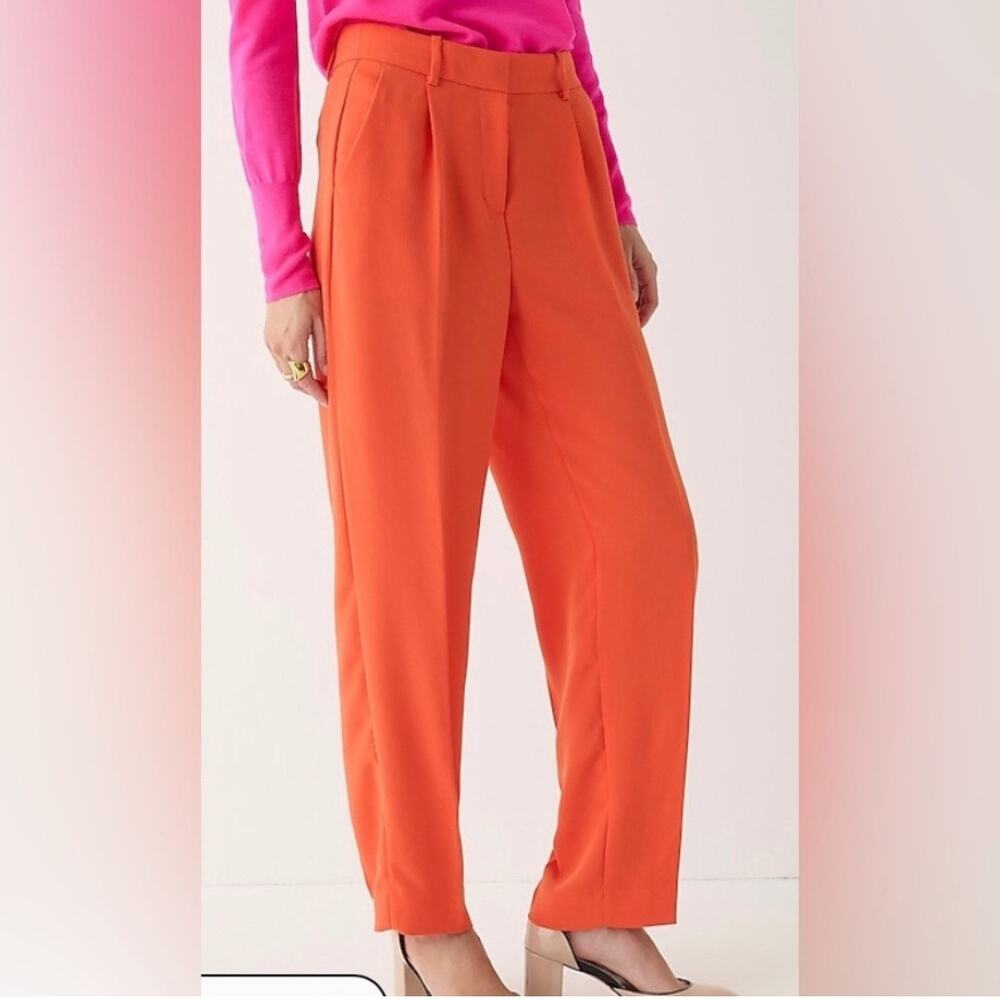 J Crew Orange Crepe Dress Trousers Size 6